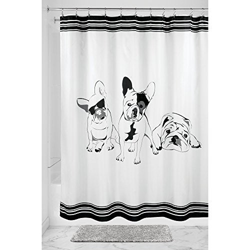 Cortina de ducha con forma de bulldog francés