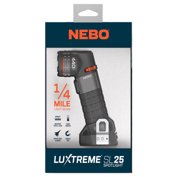 Foco LED NEBO Luxtreme de 400 lm, color negro y gris, batería 18650