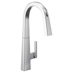 Grifo de cocina de arco alto, monomando, cromado y extraíble