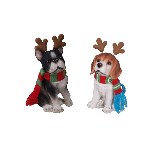 Decoración navideña con forma de perro para celebraciones (paquete de 6)