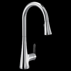 Grifo de cocina de arco alto, monomando, cromado y extraíble
