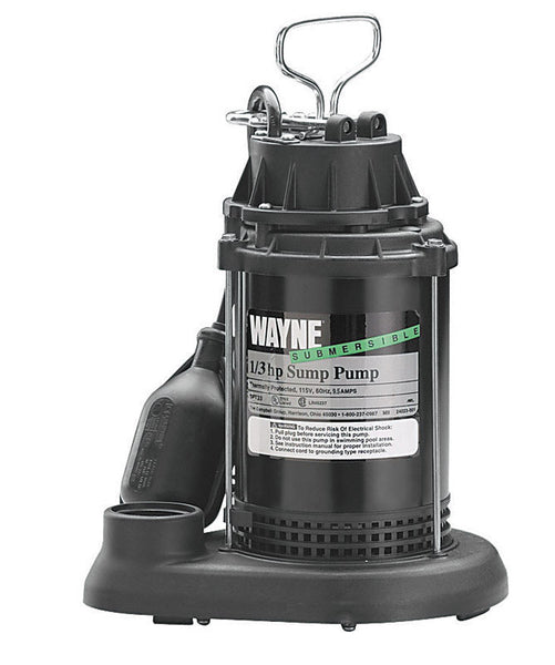 Bomba de sumidero sumergible Wayne de 1/3 HP, 120 V, 1-1/2" rosca hembra, en caja de 13"