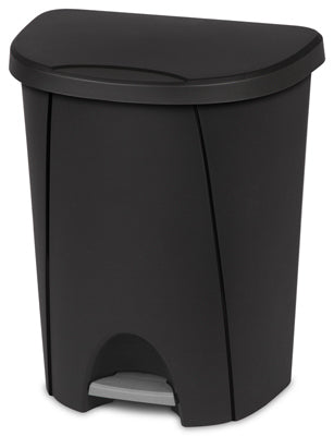 Papelera con pedal, color negro, 6,6 galones (paquete de 4)