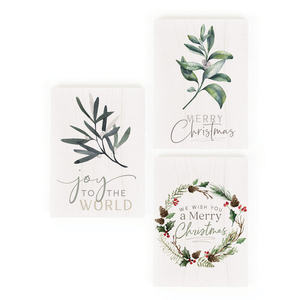 P. Graham Dunn We Wish You A Merry Christmas, Joy To The World Tabletop Blocks (Pack of 6)