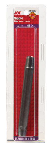 Smith-Cooper Nipple Stainless 304 1/4 " X 4-1/2 "