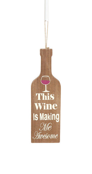 Decoración de pared con vino de madera marrón de Celebrations (paquete de 6) de 15,75 pulgadas de alto x 0,59 pulgadas de ancho x 4,8 pulgadas de largo