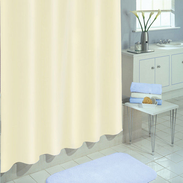 Excell 70 in. H X 72 in. W Ivory Solid Shower Curtain Liner Vinyl