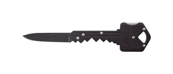 SOG Key Black 5CR13MOV Stainless Steel 4 in. Folding Knife