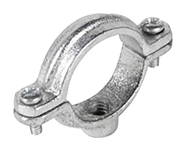 Percha Warwick de 1/2 pulg. con aro partido de hierro maleable galvanizado