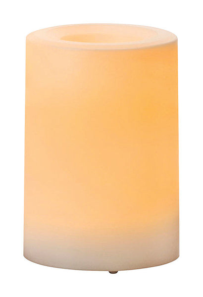 Vela de pilar para exteriores blanca Inglow de 4 pulgadas de alto x 3 pulgadas de diámetro (paquete de 4)