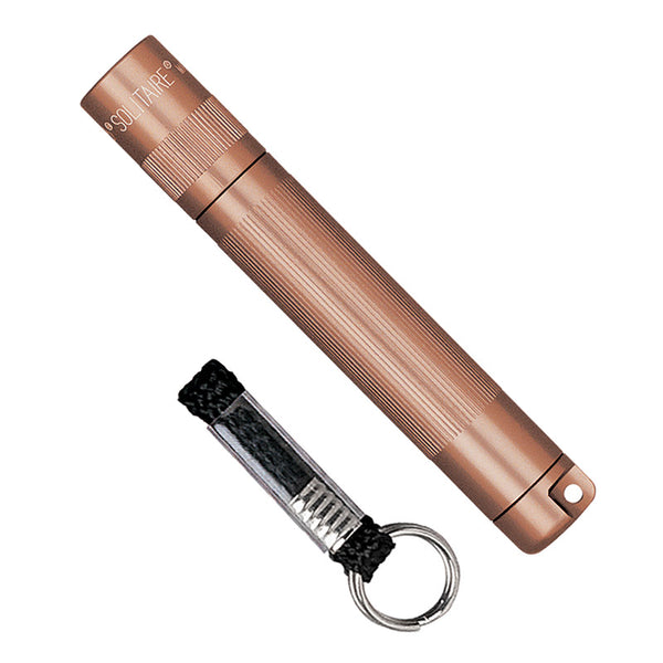 Linterna LED Maglite Solitaire de 47 lúmenes en oro rosa con llavero y pila AAA