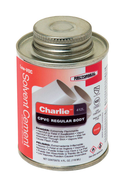 Cemento solvente Rectorseal Charlie Orange para CPVC, 4 oz
