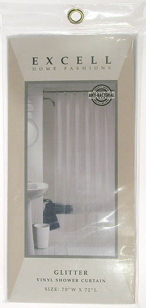 Excell 1ME-40O-470-411 70 X 72 Royal Luxury Glitter Vinyl Shower Curtain