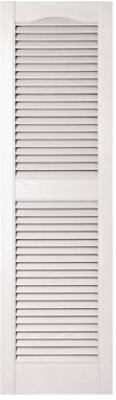 Contraventanas blancas con lamas de 15 x 52 pulgadas, par