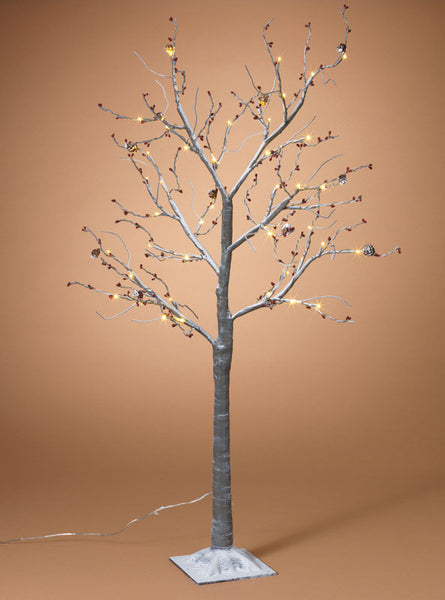 Gerson Snowy Berry Christmas Tree Gray PVC 1 pk
