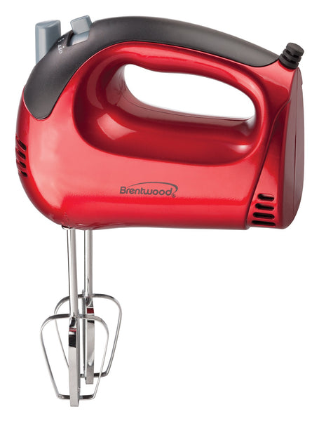 Brentwood Hm-46 Red 5-Speed Hand Mixer