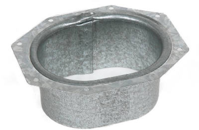 Salida de canalón estilo C, acero galvanizado blanco, 2 x 3 pulgadas.