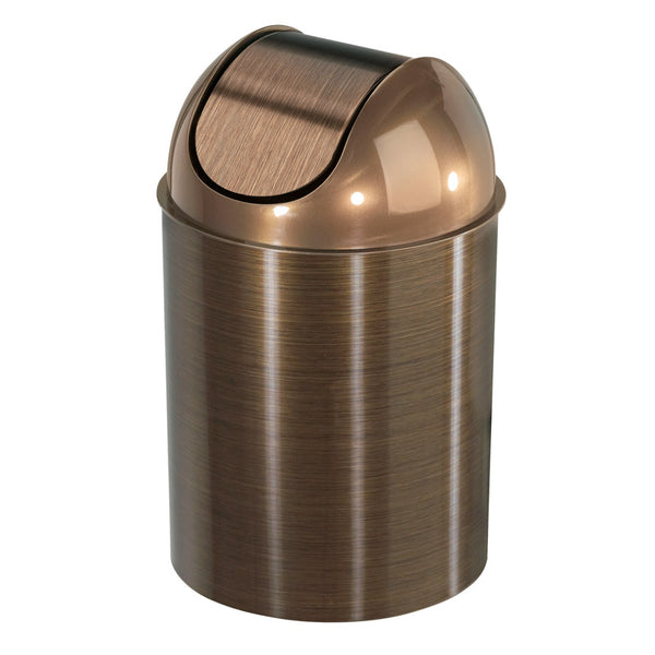 Umbra 082744-125 Bote de basura con tapa abatible de bronce de 2,5 galones (paquete de 3)