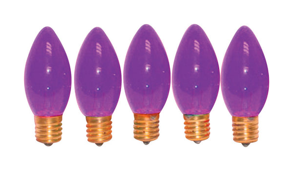 Bombilla de repuesto C9 para celebraciones, color morado, 25 luces