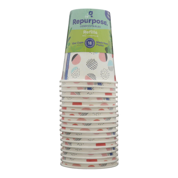 Repurpose - Cups Compostable 12 Oz - Case of 12 - 18 CT (Pack of 12)