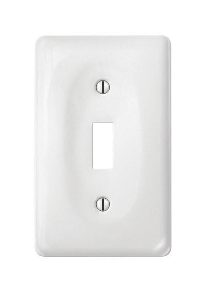 Placa de pared con interruptor basculante de cerámica blanca de 1 unidad Amerelle Allena, paquete de 1