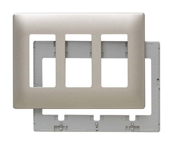 Pass & Seymour Radiant Silver 3 gang Plastic GFCI/Rocker Wall Plate 1 pk