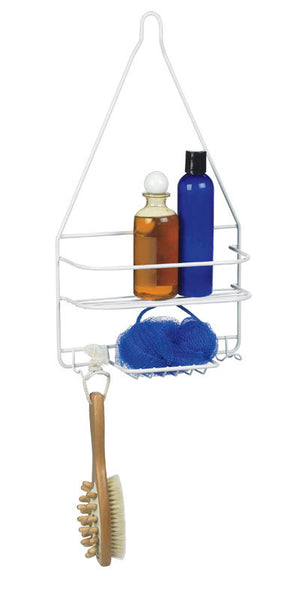 Organizador de ducha blanco Homz de 18 pulgadas de alto x 10 pulgadas de ancho x 4,25 pulgadas de largo