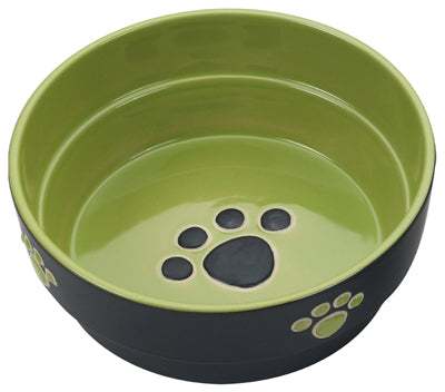 Plato para perros, cerámica verde, 7 pulgadas