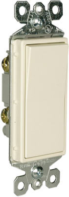 Interruptor decorativo unipolar, 15 A, 120/277 V, color almendra