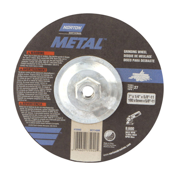 Disco de amolar Norton Masonry de 7 pulg. de diámetro y 5/8 pulg.