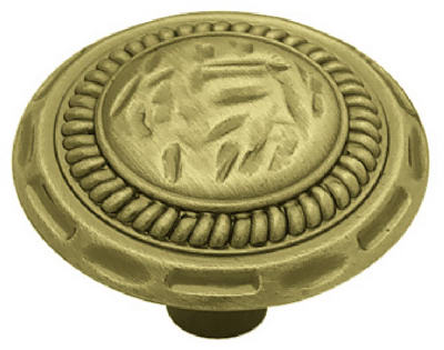 Cabinet Knob, Sundial Round, Antique Brass, 1-3/8-In. (Pack of 12)
