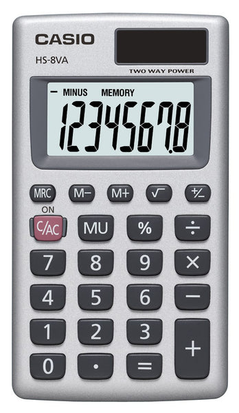 Casio Hs-8va Silver Hs8va Pocket Calculator