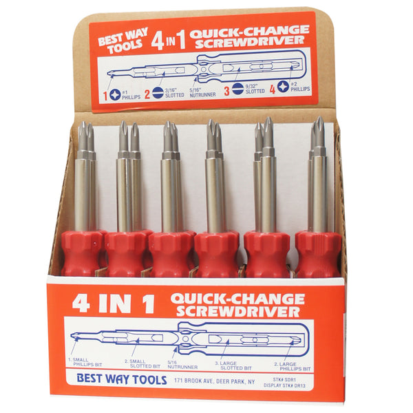 Best Way Tools 5/16 in. S X 4 in. L Hex Multi-Bit Screwdriver (Pack of 12)
