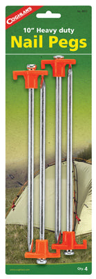 Tent Pegs, 10-In. 4-Pk.
