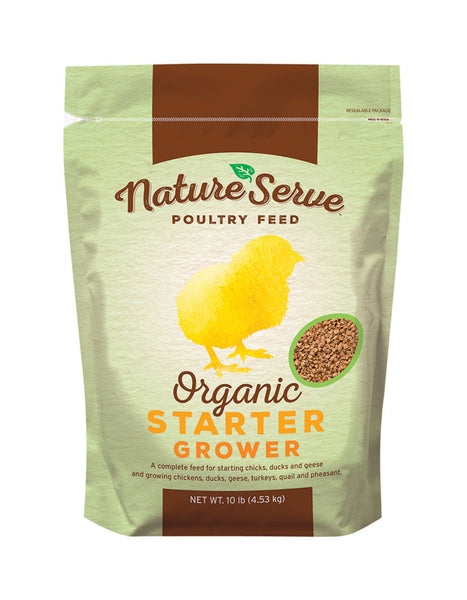 NatureServe Organic Grower/Starter Feed Crumble For Poultry 10 lb.
