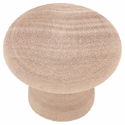 Perilla para gabinete Rowland, madera de abedul, redonda de 1-3/16 in