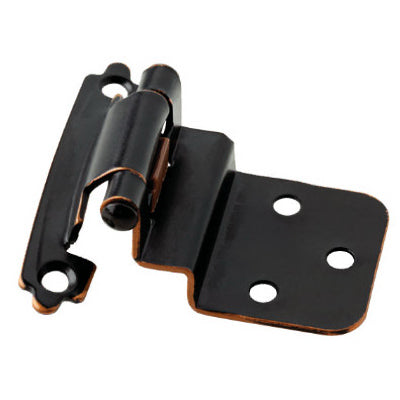 Bisagra empotrada con cierre automático, 3/8 pulg., bronce/cobre, paquete de 2.