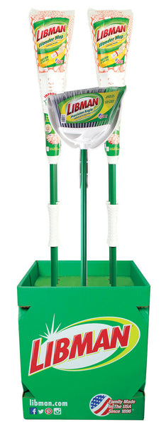 Exhibición de 24 piezas de trapeador Wonder Mop y escoba angular de precisión Libman 07919