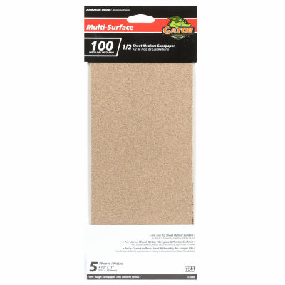 Paquete de 5, 1/2 hoja de papel de lija de grano 100