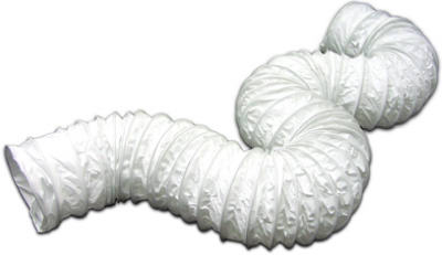 Flexible Hose, White, Vinyl, 4-In. x 50-Ft.