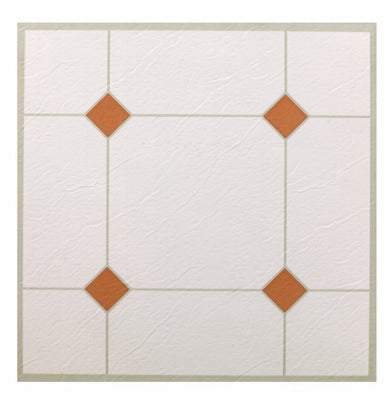 Baldosas de vinilo para piso 5th Avenue, despegables y adhesivas, color topo y blanco, 12 x 12 pulgadas.