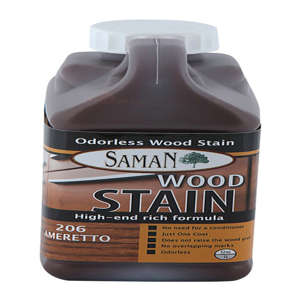Tinte para madera a base de agua Saman Semi-Transparente Amaretto 32 oz (paquete de 12).