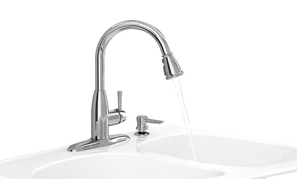 American Standard Mckenzie One Handle Polished Chrome Pull Out Kitchen Faucet Side Sprayer Included