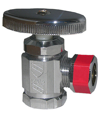 Pipe Fitting, Angle Stop Valve, Chrome, Lead-Free, 1/2 FPT x 1/2-In. OD Compression Outlet (Pack of 6)
