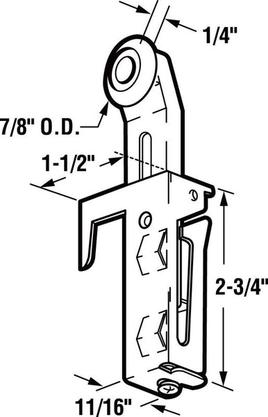 Prime-Line 7/8 in. Dia. x 1/4 in. L Mill Plastic/Steel Sliding Pocket Door Roller Assembly 1 pk