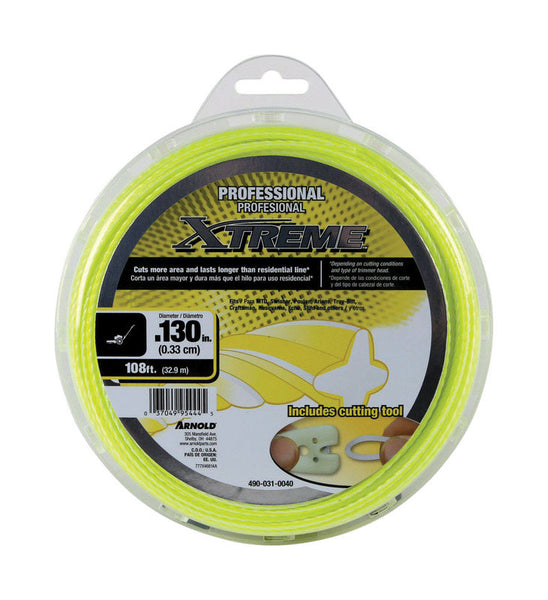 Hilo para desbrozadora Arnold Xtreme Professional Grade de 0,130 pulg. DX y 108 pies de largo