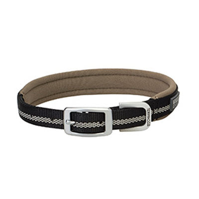 Collar para perros con forro reflectante Terrain, nailon negro, 17 pulgadas.