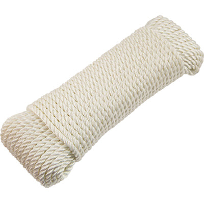 Cuerda de anclaje, trenzada con doble diamante, blanca, 3/8 pulg. x 100 pies.