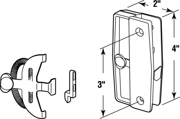 Prime-Line Brown Black Plastic Latch and Pull 1 pk