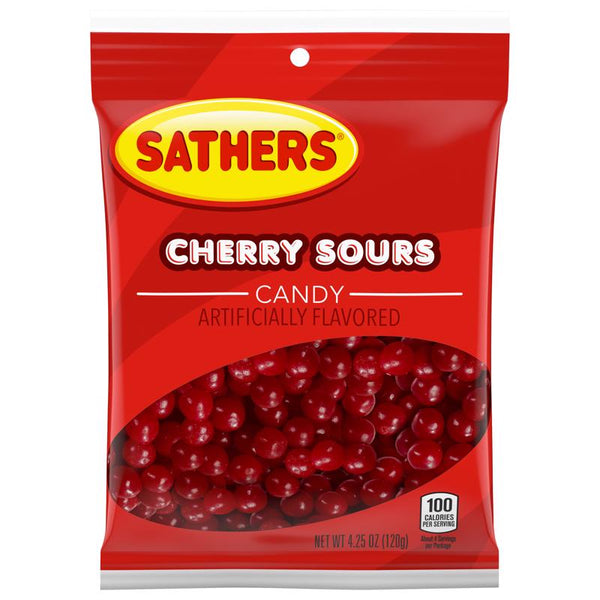 Bolitas de cereza ácidas Sathers de 4-1/4 oz (paquete de 12)